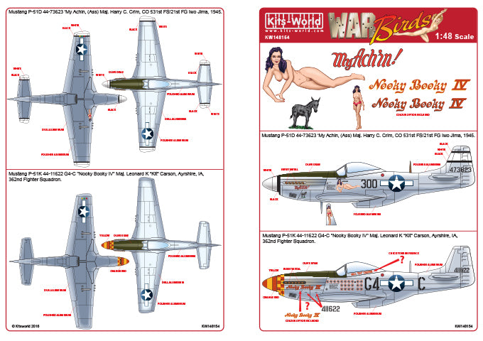 Kits-World KW148154 1:48 North American Mustang P-51D/P-51K