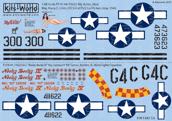 Kits-World KW148154 1:48 North American Mustang P-51D/P-51K