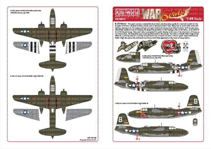 Kits-World KW148155 1:48 Douglas A-20 Havocs
