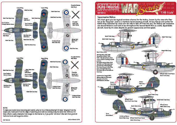 Kits-World KW148163 1:48 Supermarine Walrus