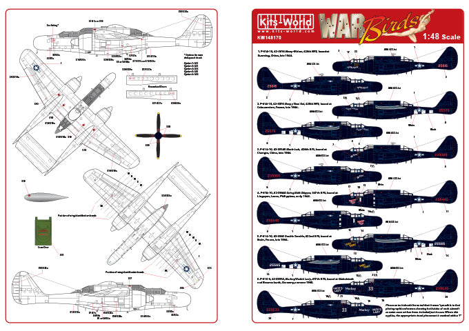 Kits-World KW148170 1:48 Northrop P-61A-10 Black Widow