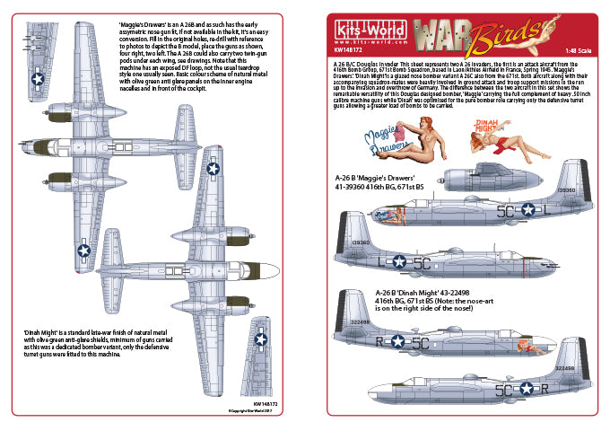 Kits-World KW148172 1:48 Douglas A-26B Douglas Invaders