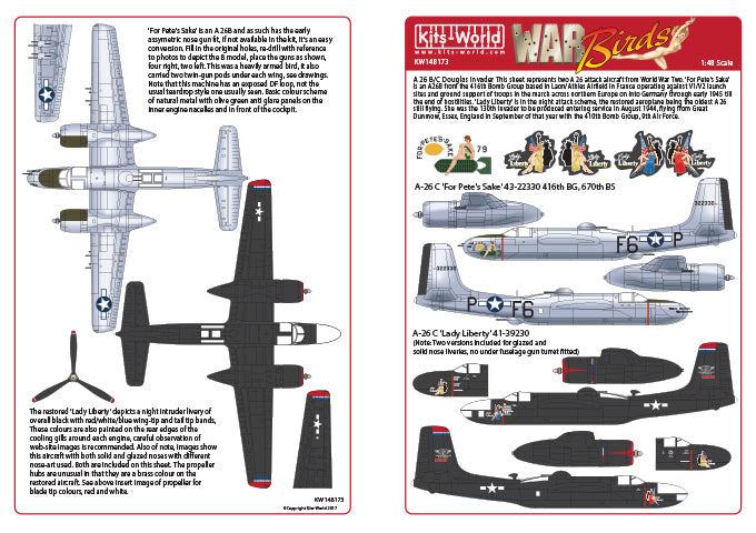 Kits-World KW148173 1:48 Douglas A-26C Douglas Invaders