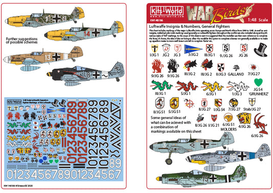 Kits-World KW148186 1:48 Luftwaffe Squadron Fighter Markings