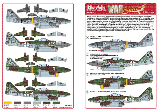 Kits-World KW148188 1:48 Messerschmitt Me-262 Nicknamed Schwalbe