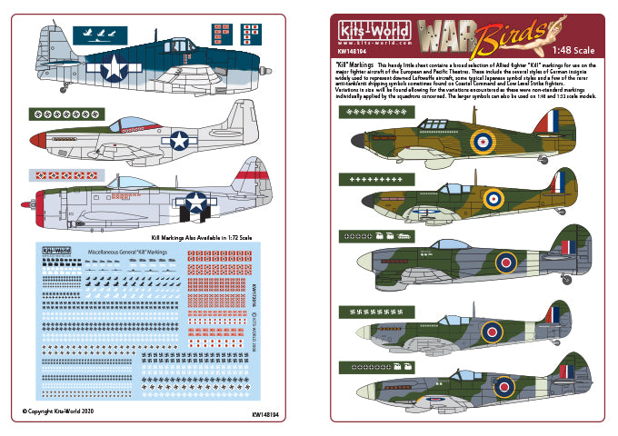 Kits-World KW148194 1:48 Various Generic 'Kill' Markings