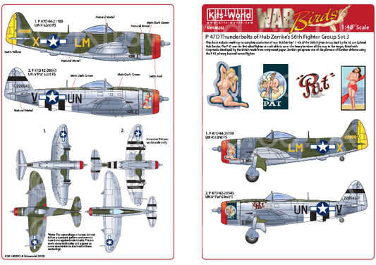 Kits-World KW148202 1:48 Republic Razorback P-47's of the 56th Fighter Group Set 3