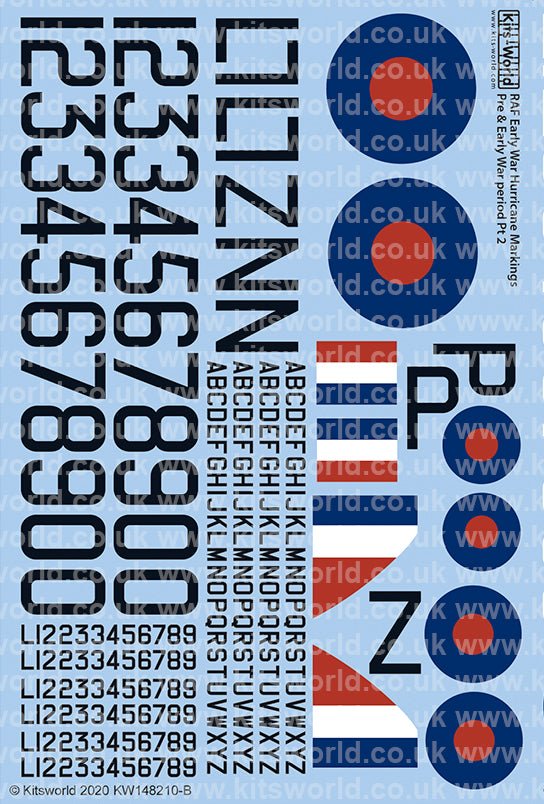 Kits-World KW148210 1:48 Pre & Early WWII Serial and Cocarde Markings 1938-1940