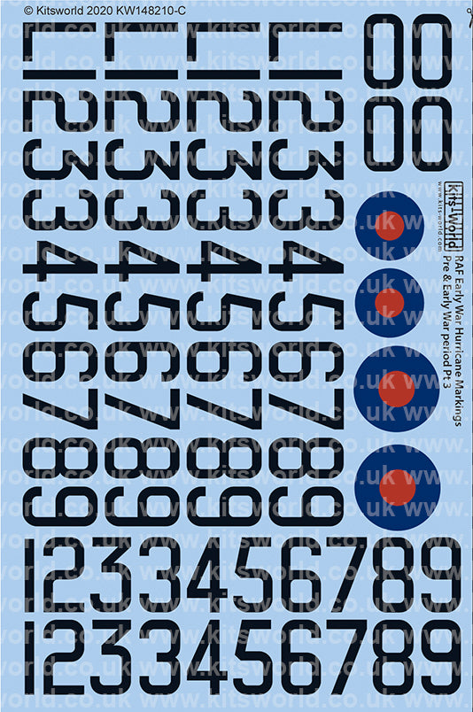 Kits-World KW148210 1:48 Pre & Early WWII Serial and Cocarde Markings 1938-1940