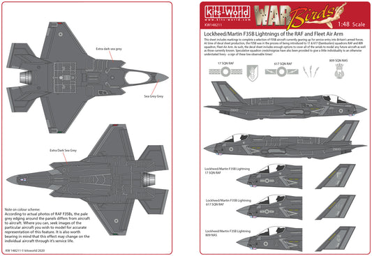 Kits-World KW148211 1:48 Lockheed-Martin F-35B Lightnings of the RAF & Fleet Air Arm