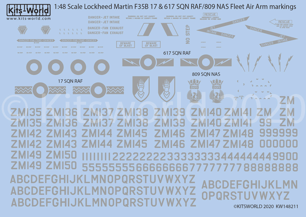 Kits-World KW148211 1:48 Lockheed-Martin F-35B Lightnings of the RAF & Fleet Air Arm