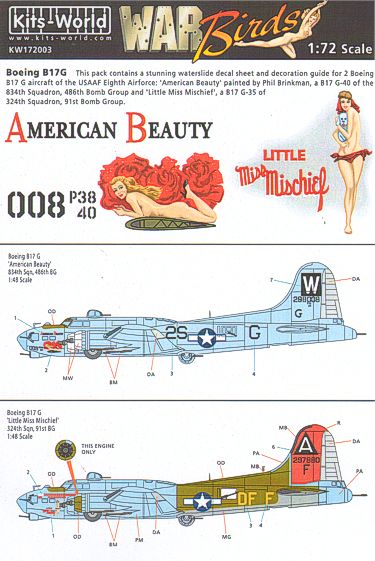 Kits-World KW172003 1:72 Boeing B-17G Flying Fortress