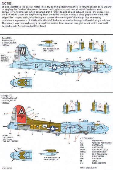 Kits-World KW172003 1:72 Boeing B-17G Flying Fortress