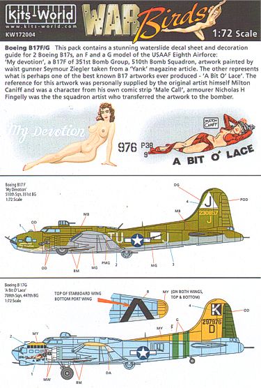 Kits-World KW172004 1:72 Boeing B-17F/B-17G Flying Fortress