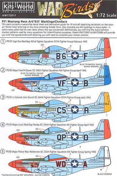 Kits-World KW172011 1:72 North-American P-51D Mustang