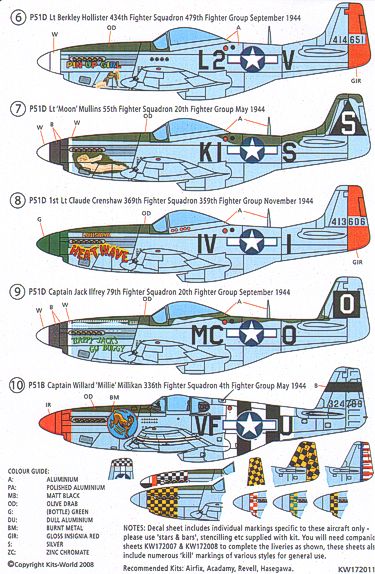 Kits-World KW172011 1:72 North-American P-51D Mustang