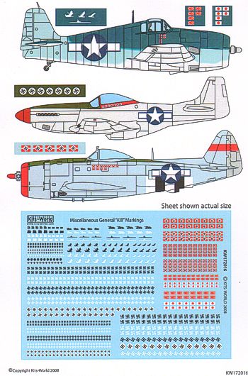 Kits-World KW172016 1:32, 1:48, 1:72 Miscellaneous 'Kill' Markings in Various Scales