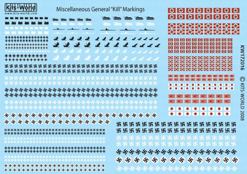 Kits-World KW172016 1:32, 1:48, 1:72 Miscellaneous 'Kill' Markings in Various Scales