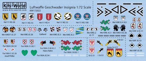 Kits-World KW172022 1:72 Luftwaffe Geschwader Insignia