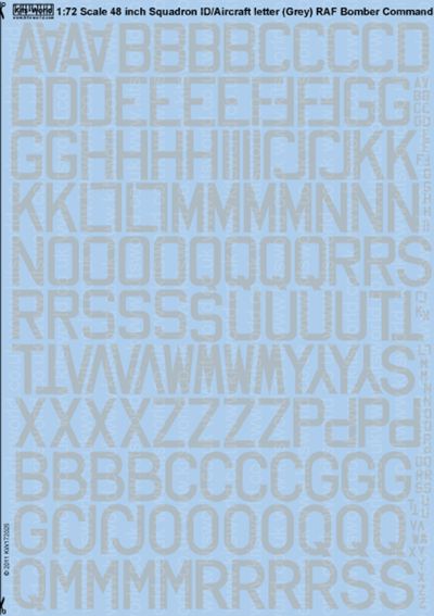 Kits-World KW172025 1:72 48" Code Letters (Medium Sea Grey)