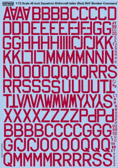 Kits-World KW172026 1:72 48" Code Letters (Dull Red)