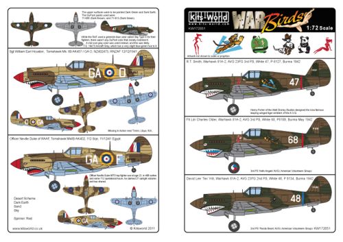 Kits-World KW172051 1:72  Curtiss P-40B Tomahawk of the RAF (112th Sqn) & the American Volunteer Group