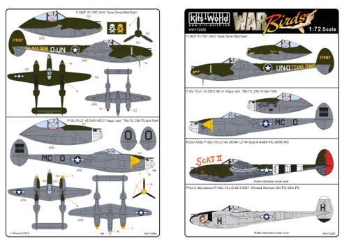 Kits-World KW172055 1:72 Lockheed P-38J Lightning