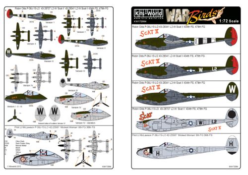 Kits-World KW172064 1:72 Lockheed P-38J Lightning