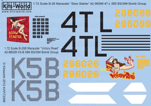 Kits-World KW172068 1:72 Martin B-26B Marauder