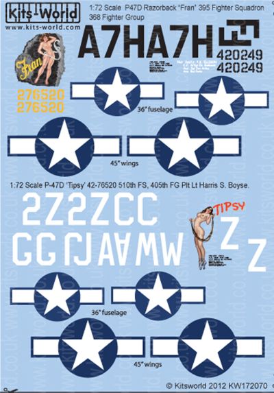 Kits-World KW172070 1:72 Republic P-47D Thunderbolt