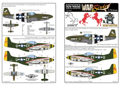 Kits-World KW172071 1:72 North-American P-51B Mustang (NA102)