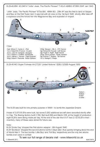 Kits-World KW172073 1:72 Boeing B-29 Super Fortress