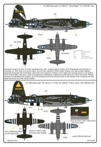 Kits-World KW172076 1:72 Martin B-26B Marauder