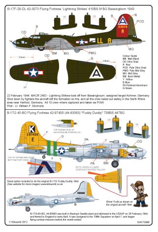 Kits-World KW172080 1:72 Boeing B-17F Flying Fortress