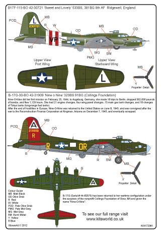 Kits-World KW172081 1:72 Boeing B-17F Flying Fortress