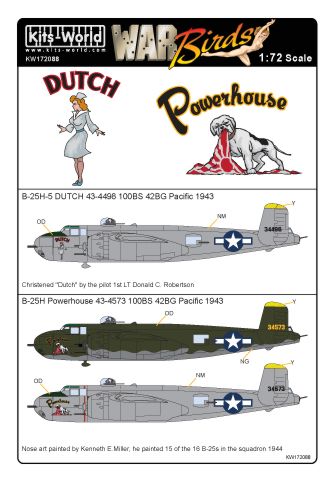 Kits-World KW172088 1:72 North-American B-25H Mitchell