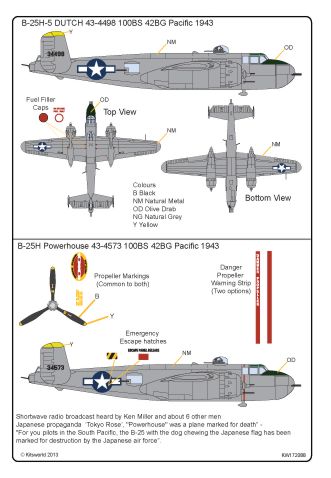 Kits-World KW172088 1:72 North-American B-25H Mitchell