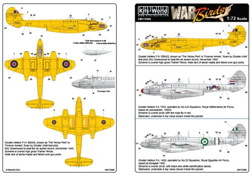 Kits-World KW172098 1:72 Gloster Meteor Mk.IV F.4