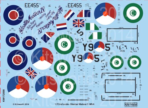 Kits-World KW172098 1:72 Gloster Meteor Mk.IV F.4