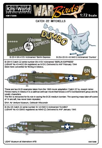 Kits-World KW172099 1:72 Catch 22 North-American B-25J Mitchells