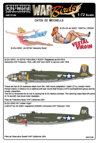 Kits-World KW172105 1:72 Catch 22 North-American B-25J Mitchells