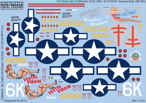 Kits-World KW172105 1:72 Catch 22 North-American B-25J Mitchells