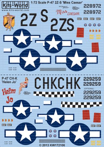 Kits-World KW172106 1:72 Republic P-47D Thunderbolt