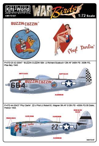 Kits-World KW172107 1:72 Republic P-47D Thunderbolt