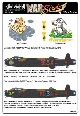 Kits-World KW172108 1:72 Avro Lancaster B.I/III