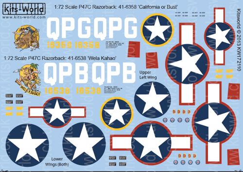 Kits-World KW172110 1:72 Republic P-47C 'Razorback'