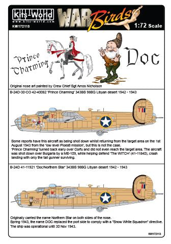 Kits-World KW172113 1:72 Consolidated B-24D Liberator