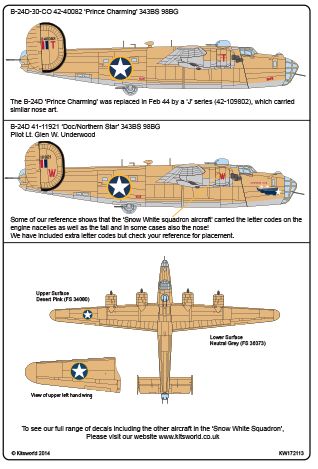 Kits-World KW172113 1:72 Consolidated B-24D Liberator