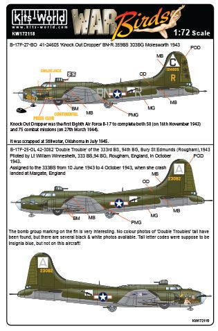 Kits-World KW172118 1:72 Boeing B-17F Flying Fortress