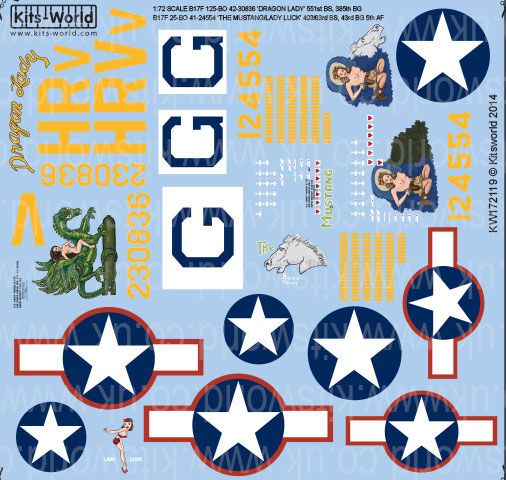 Kits-World KW172119 1:72 Boeing B-17F Flying Fortress